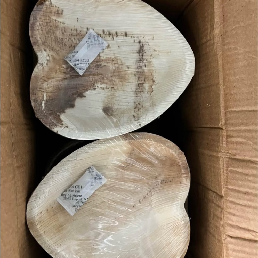 Heart-Shaped Bamboo Plates